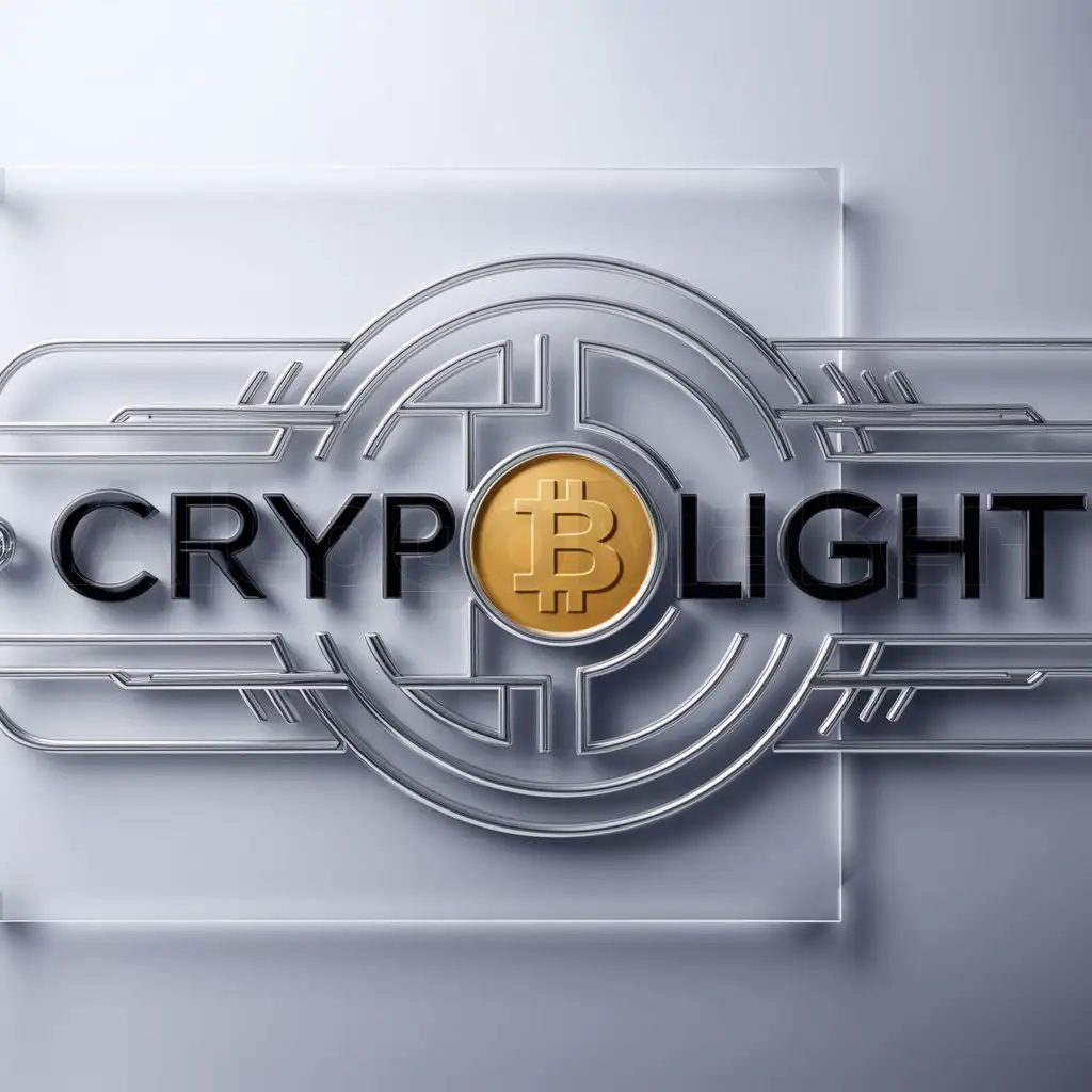 a logo design,with the text "Cryptolight", main symbol:Bitcoin,complex,be used in Finance industry,clear background