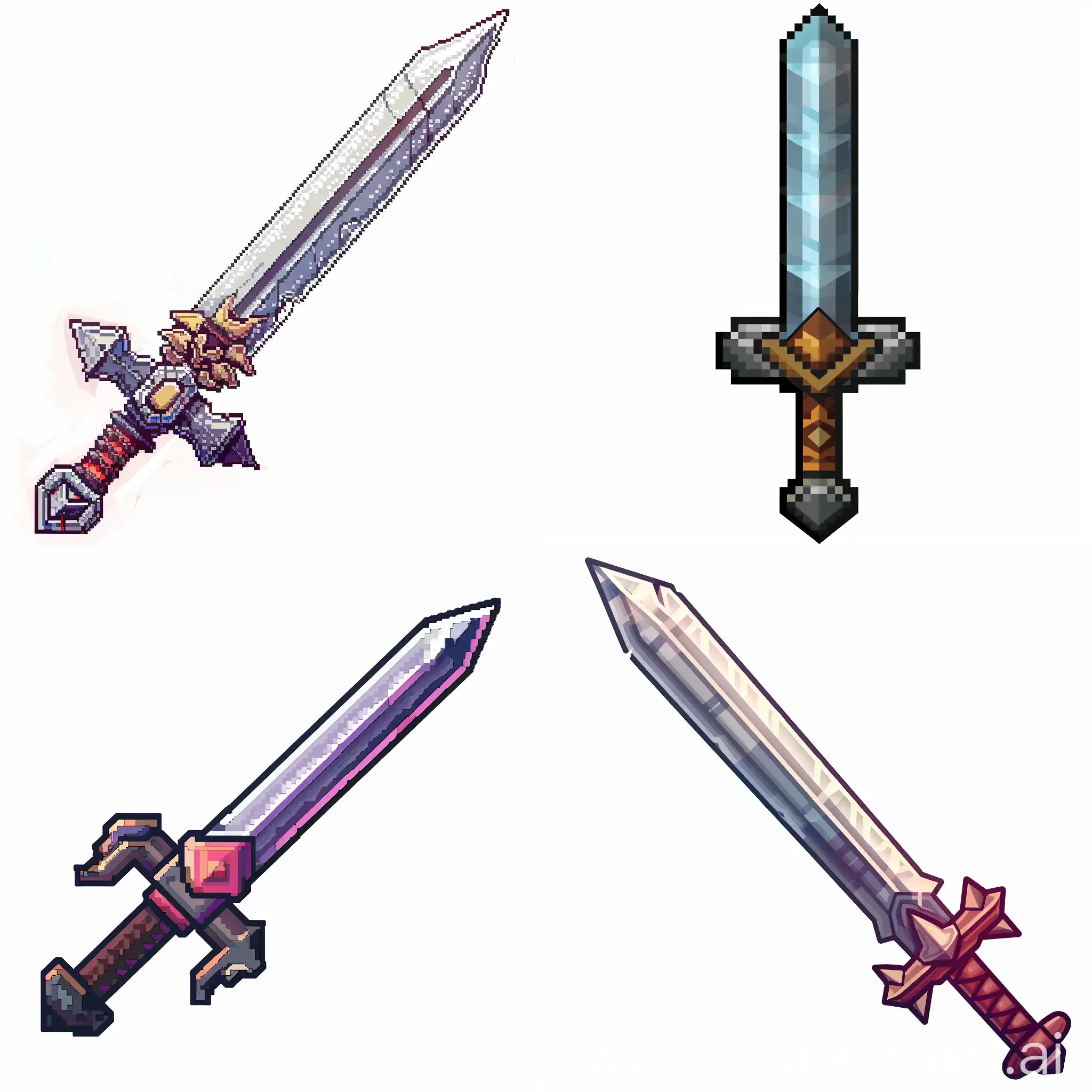 Pixel-Sword-Vibrant-Pixel-Art-of-a-Weapon
