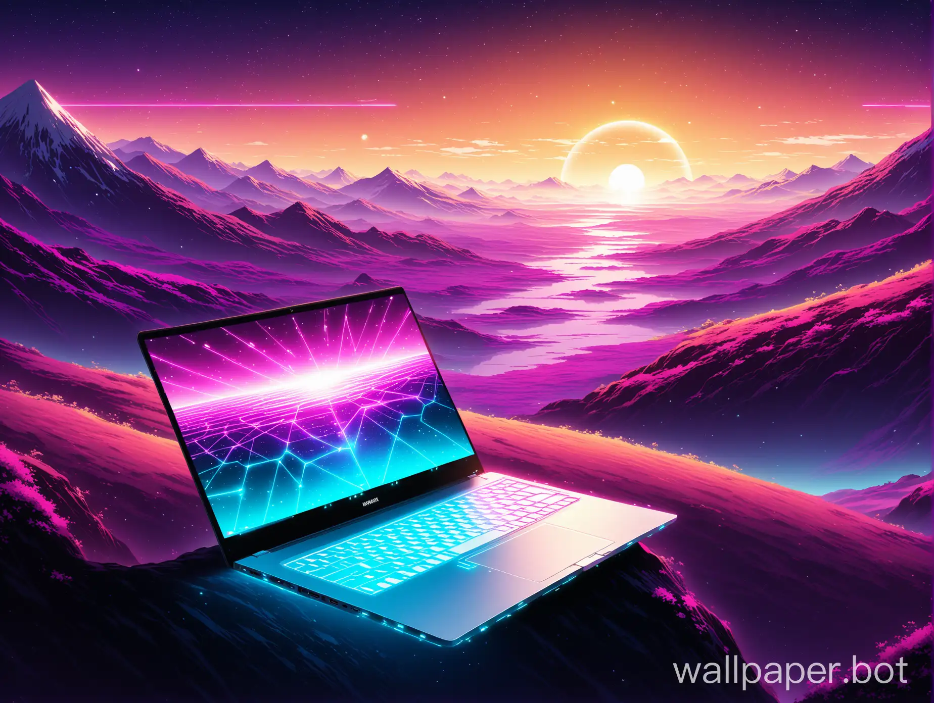 coding animate futuristic laptop wallpaper landscap 4k