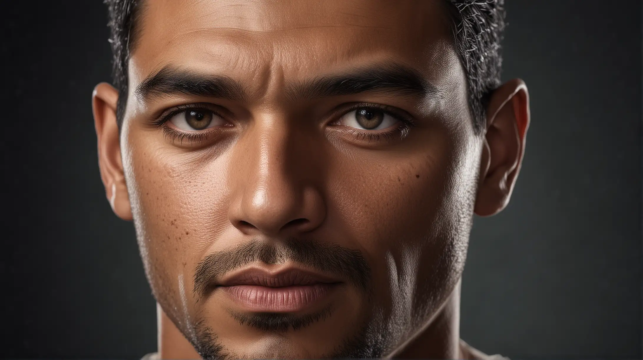 Portrait of a Thoughtful MixedRace Man in Cinematic Lighting