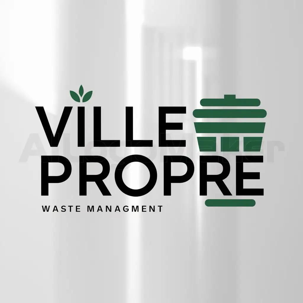 LOGO-Design-For-Ville-Propre-Clean-City-Concept-with-Trash-Symbol-on-Moderate-Background