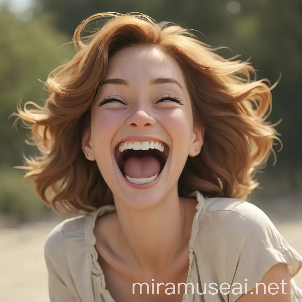 Joyful Woman Laughing