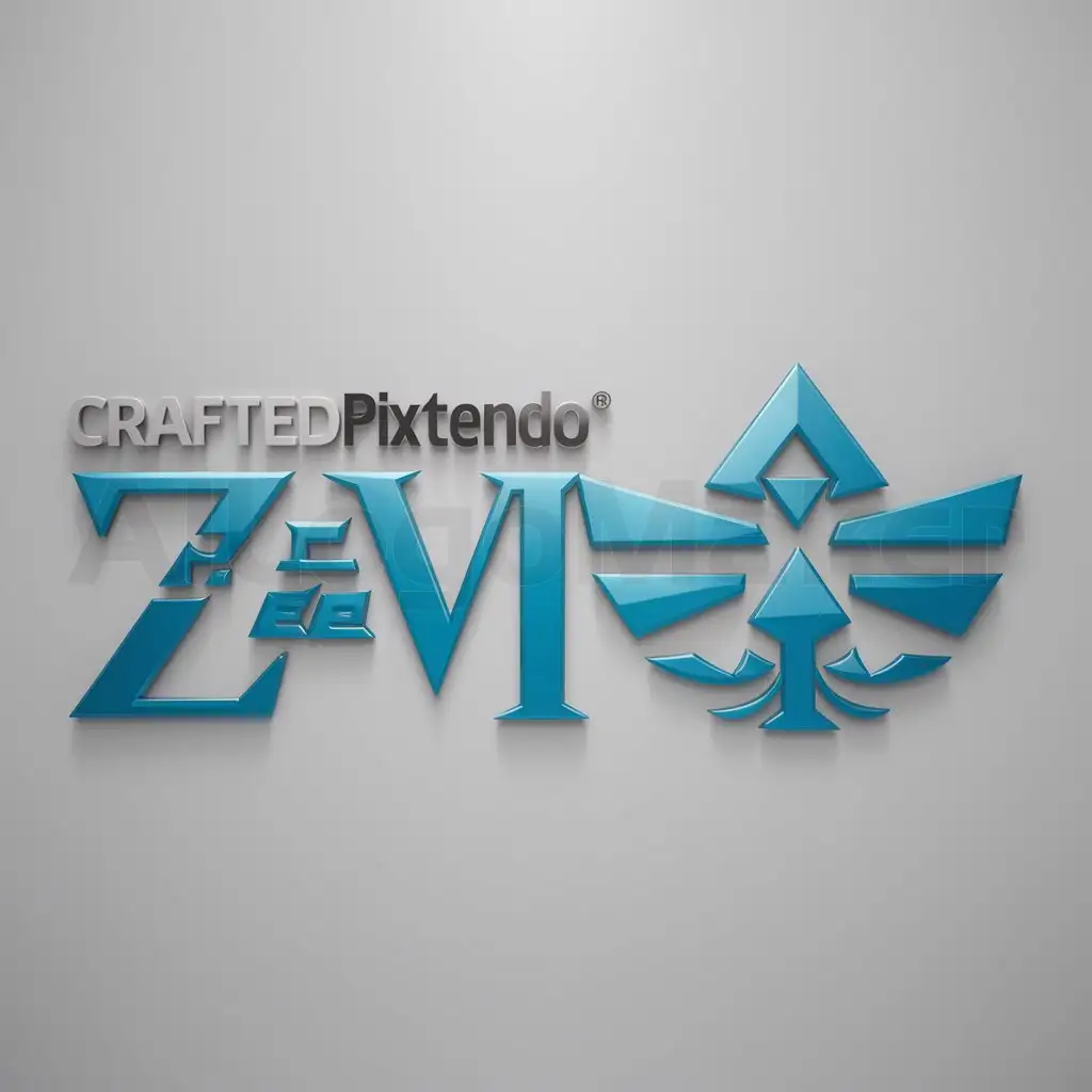 a logo design,with the text "CraftedPixtendo", main symbol:La fée Navi de Zelda,Moderate,be used in Impression 3D industry,clear background