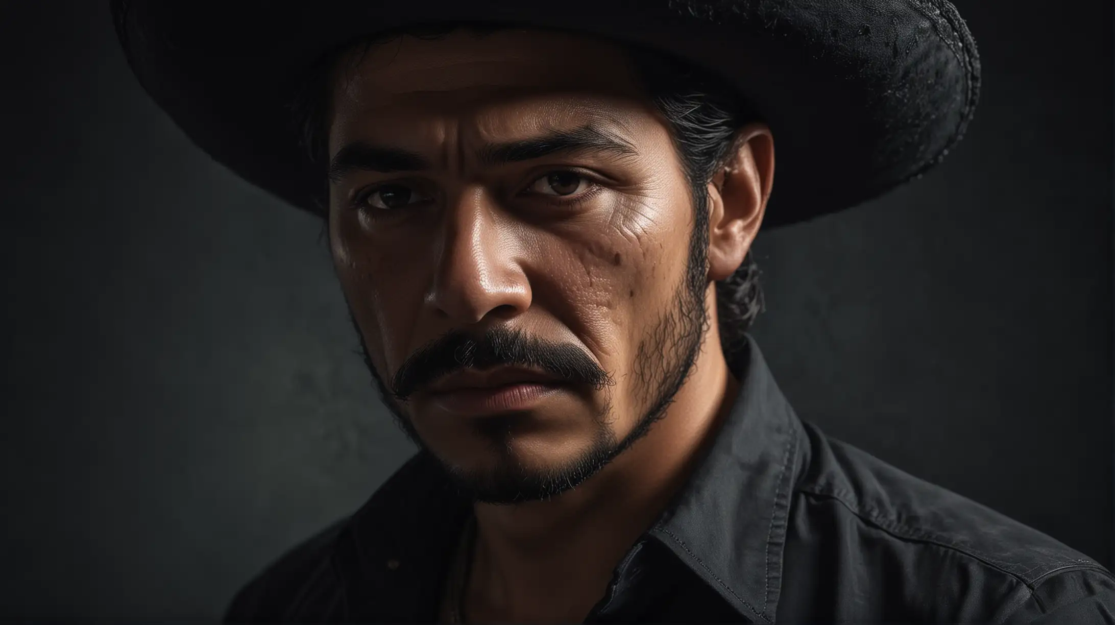 Intimidating Mexican Drug Cartel Member in Cinematic Portrait