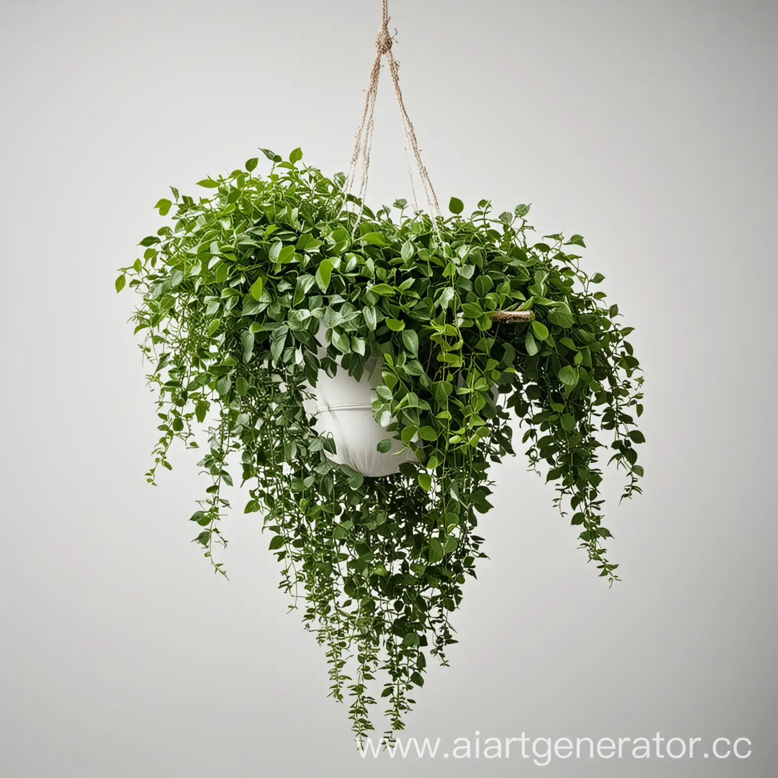 Lush-Green-Hanging-Plants-on-White-Background