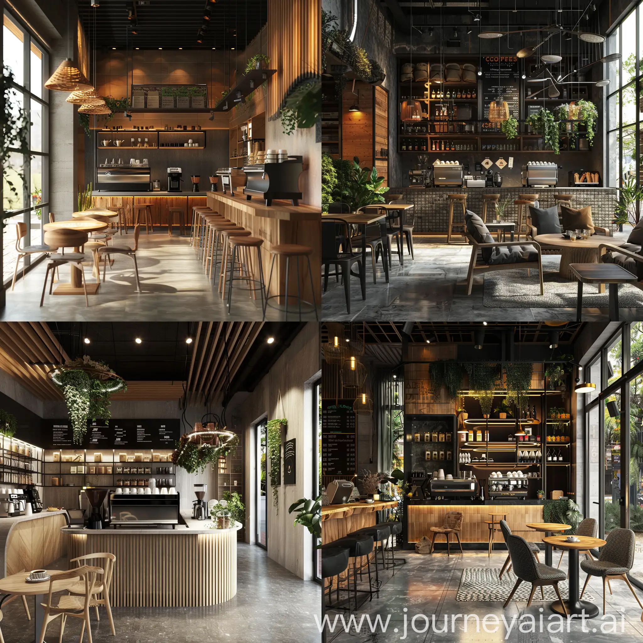 Coffe shop interieu with biliar smool space