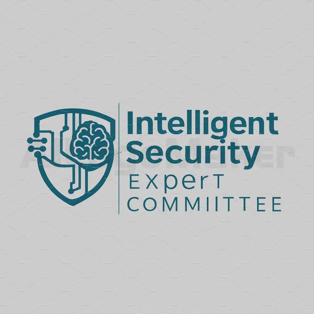 a logo design,with the text "Intelligent Security Expert Committee", main symbol:shield artificial intelligence security,Moderate,be used in Internet industry,clear background