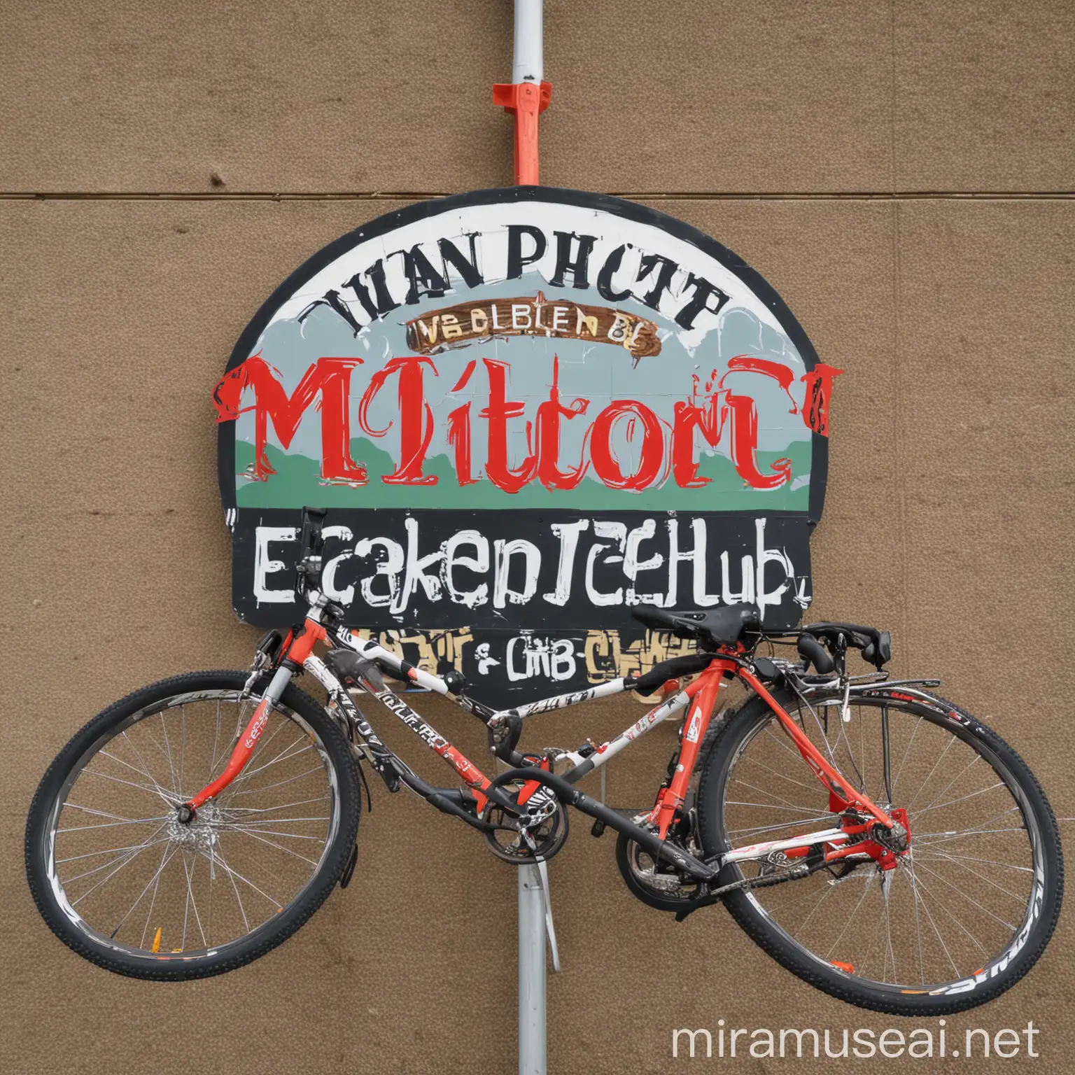 Collaboration Sign for Milton Bike Club and FC Parkzicht Cycle Club