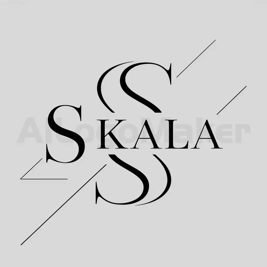 a logo design,with the text "skala", main symbol:S,Moderate,clear background