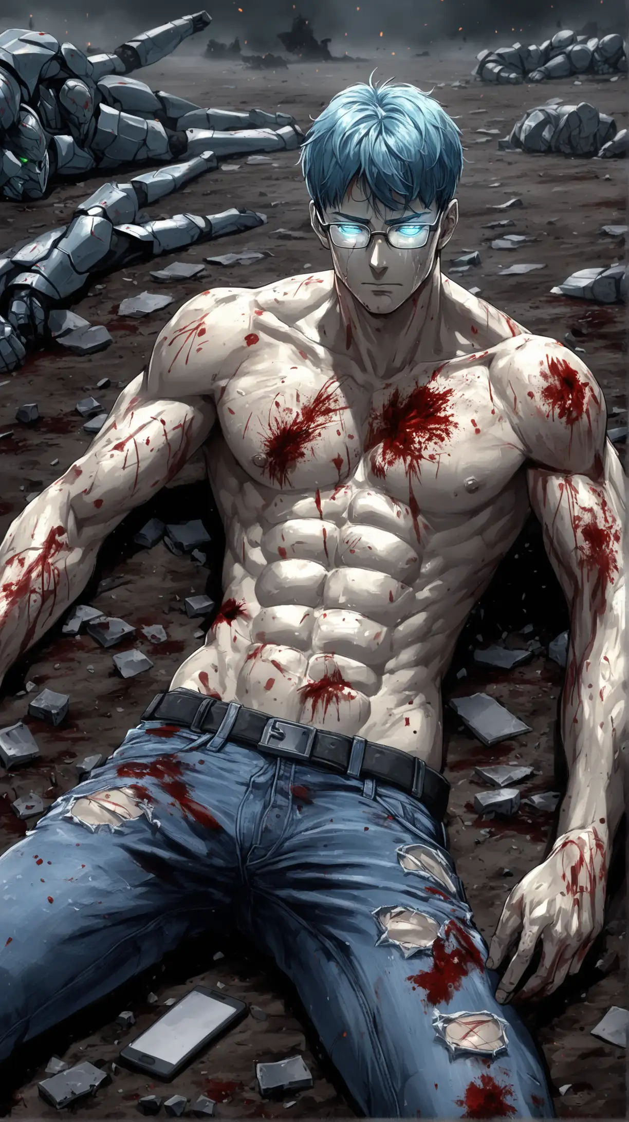 Brave Android Hero Lies Bloodied After Final Battle Emotional Scene