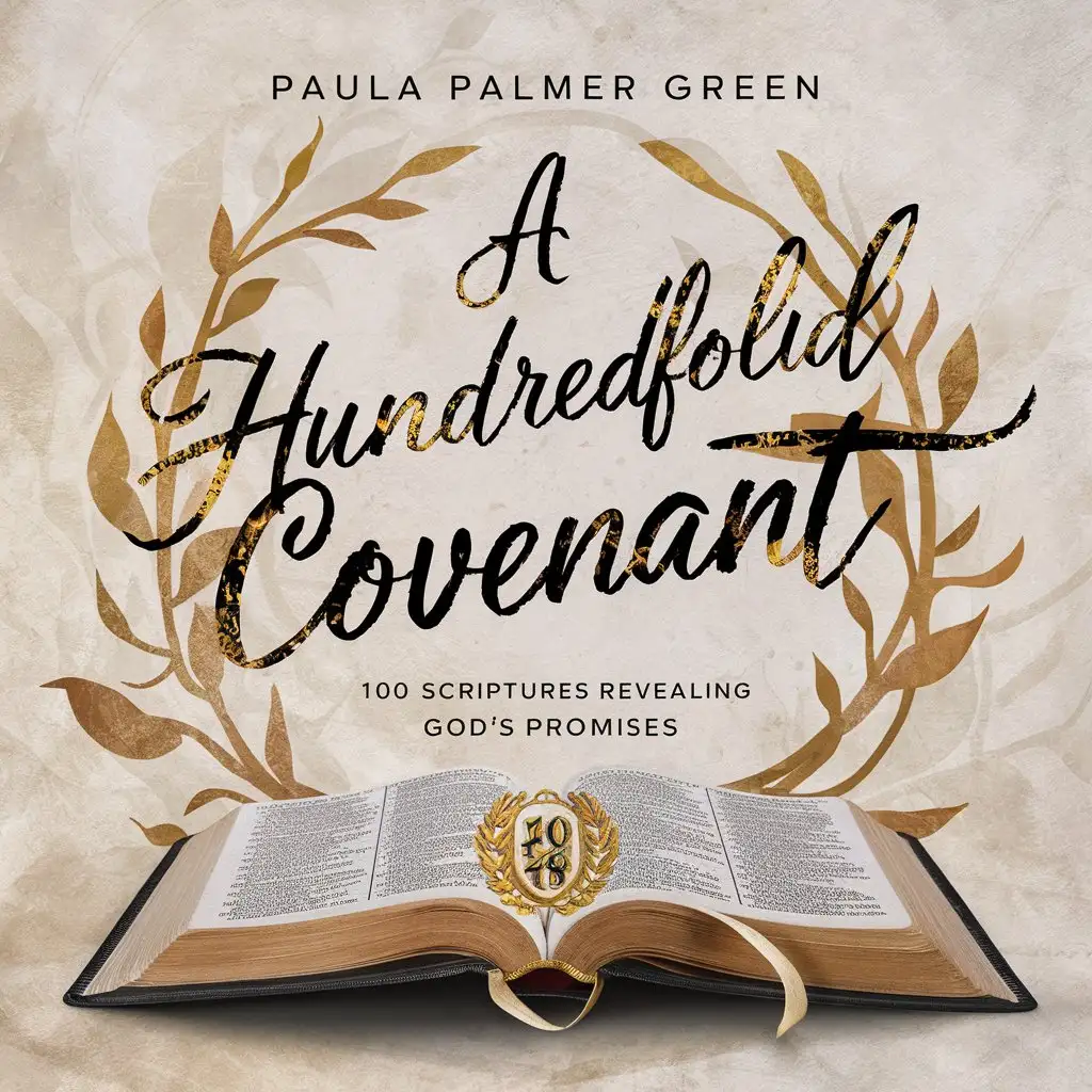 book cover: Title: "A Hundredfold Covenant: 100 Scriptures Revealing God's Promises" Author: Paula Palmer Green