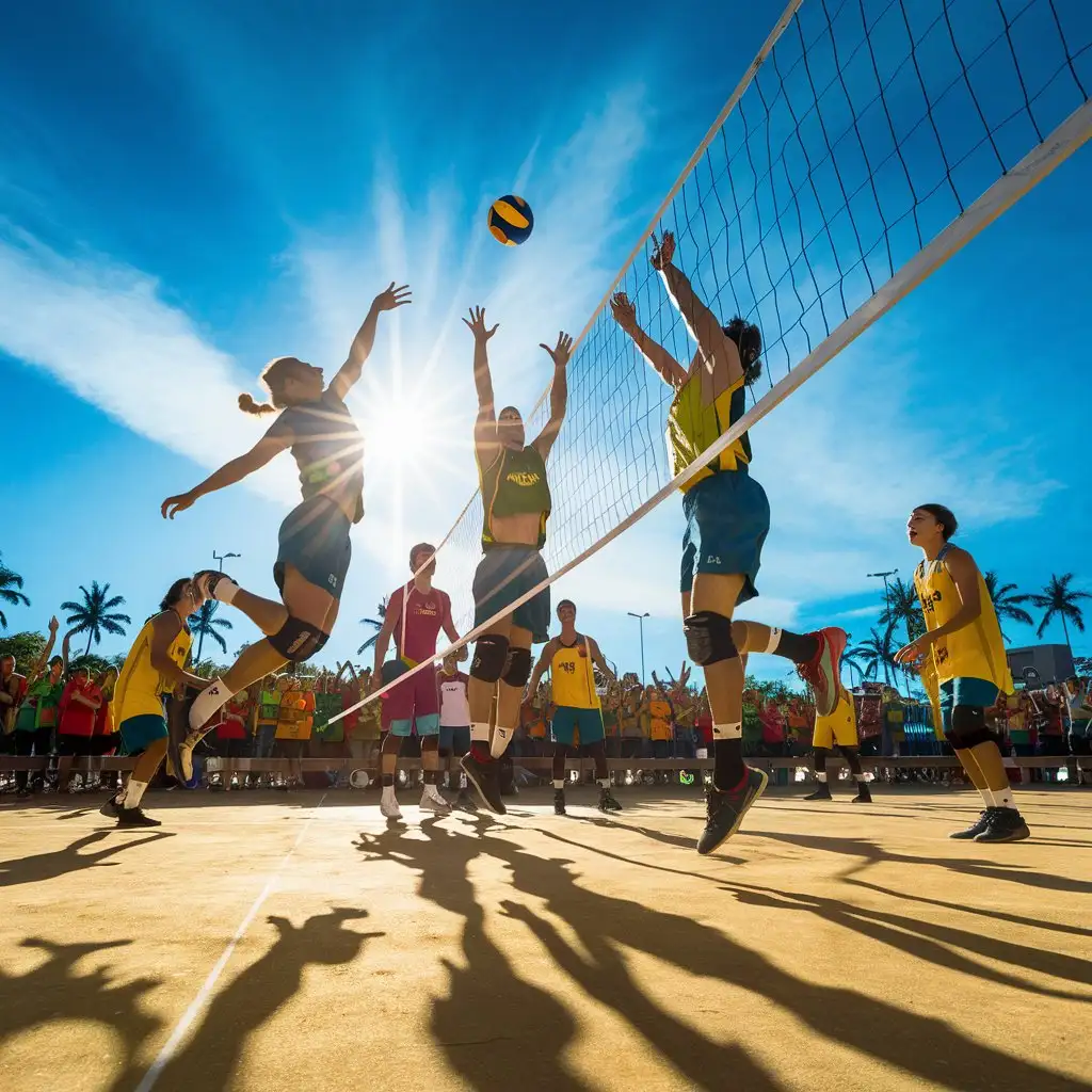 Vibrant-Beach-Volleyball-Match-on-Sandy-Court