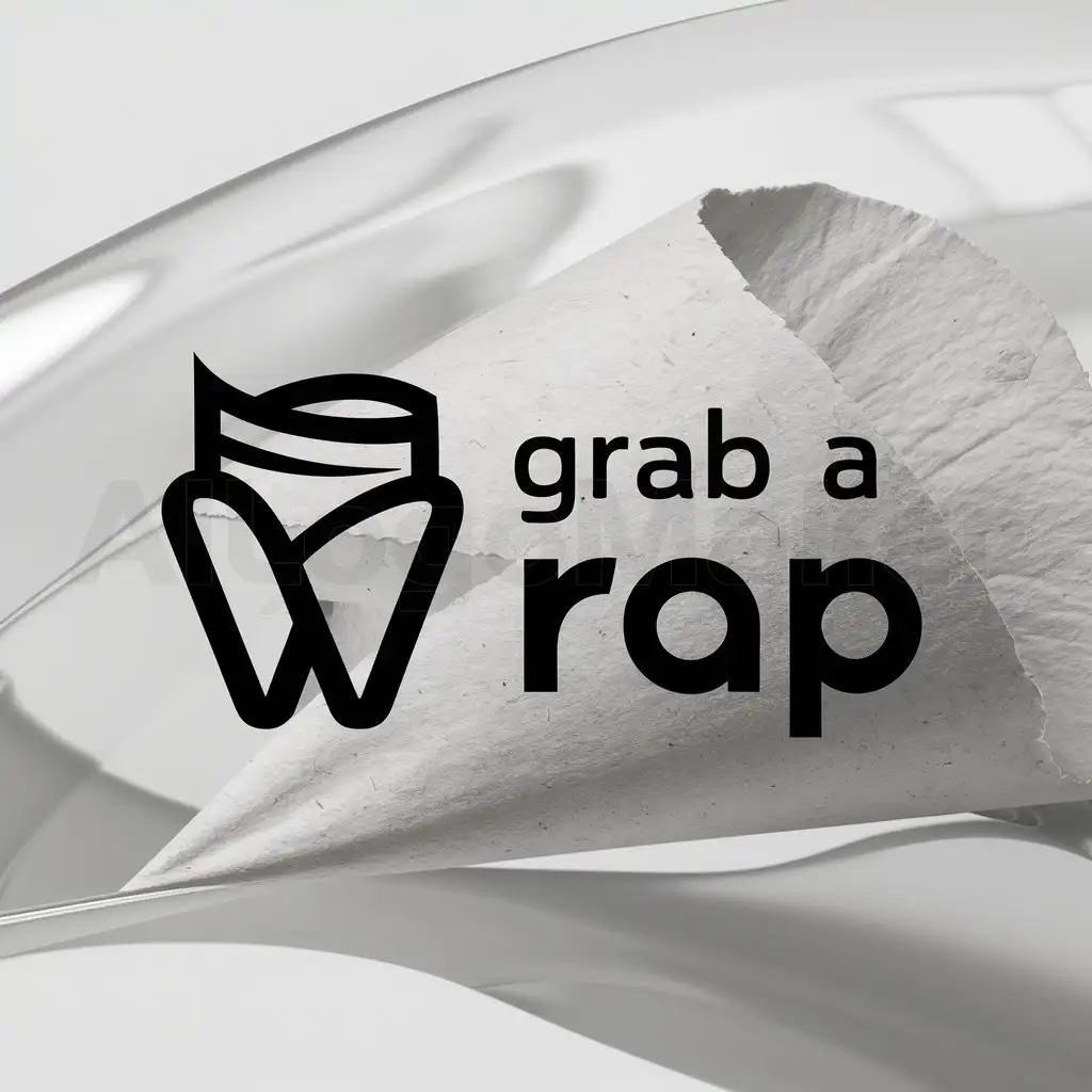 a logo design,with the text "grab a wrap", main symbol:wrap,Moderate,be used in fastfood industry,clear background