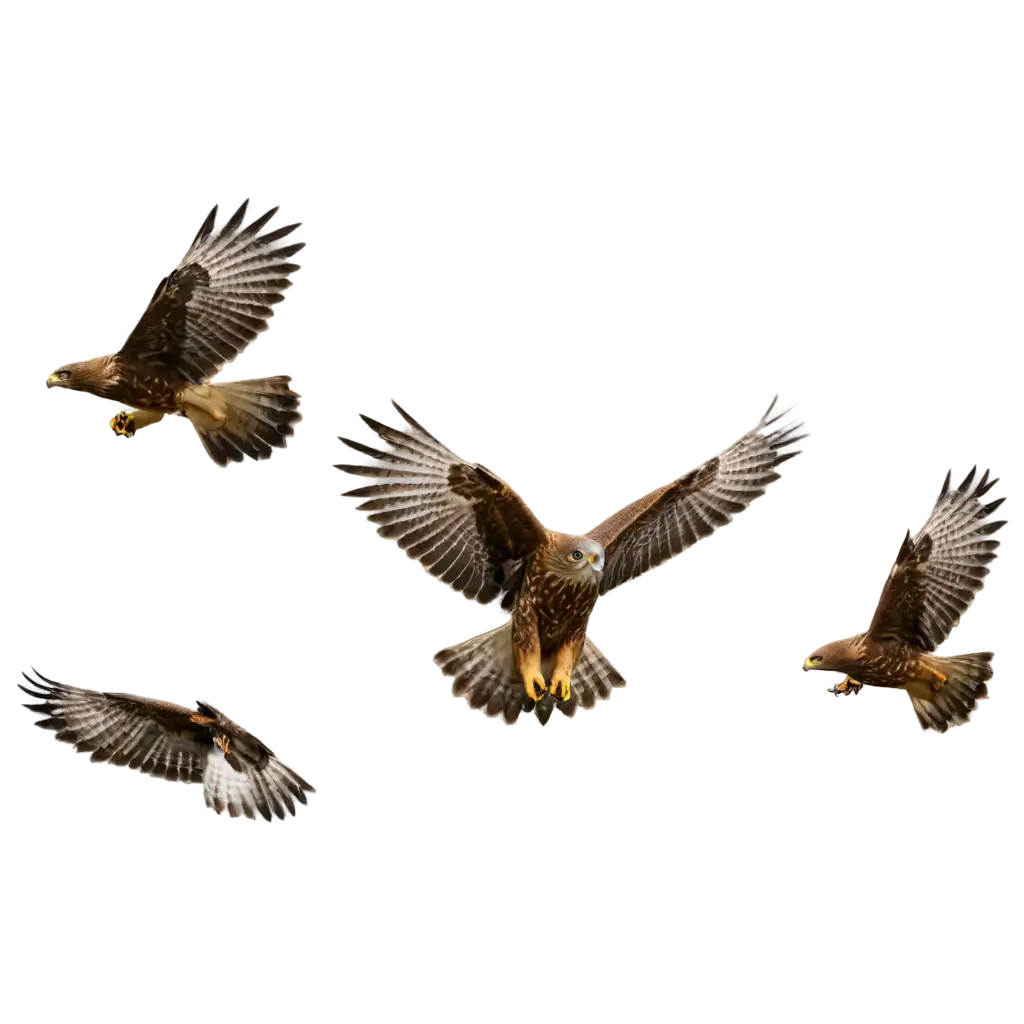 A Majestic Flock of Hawks Flying Striking PNG Image Capturing the Grace ...