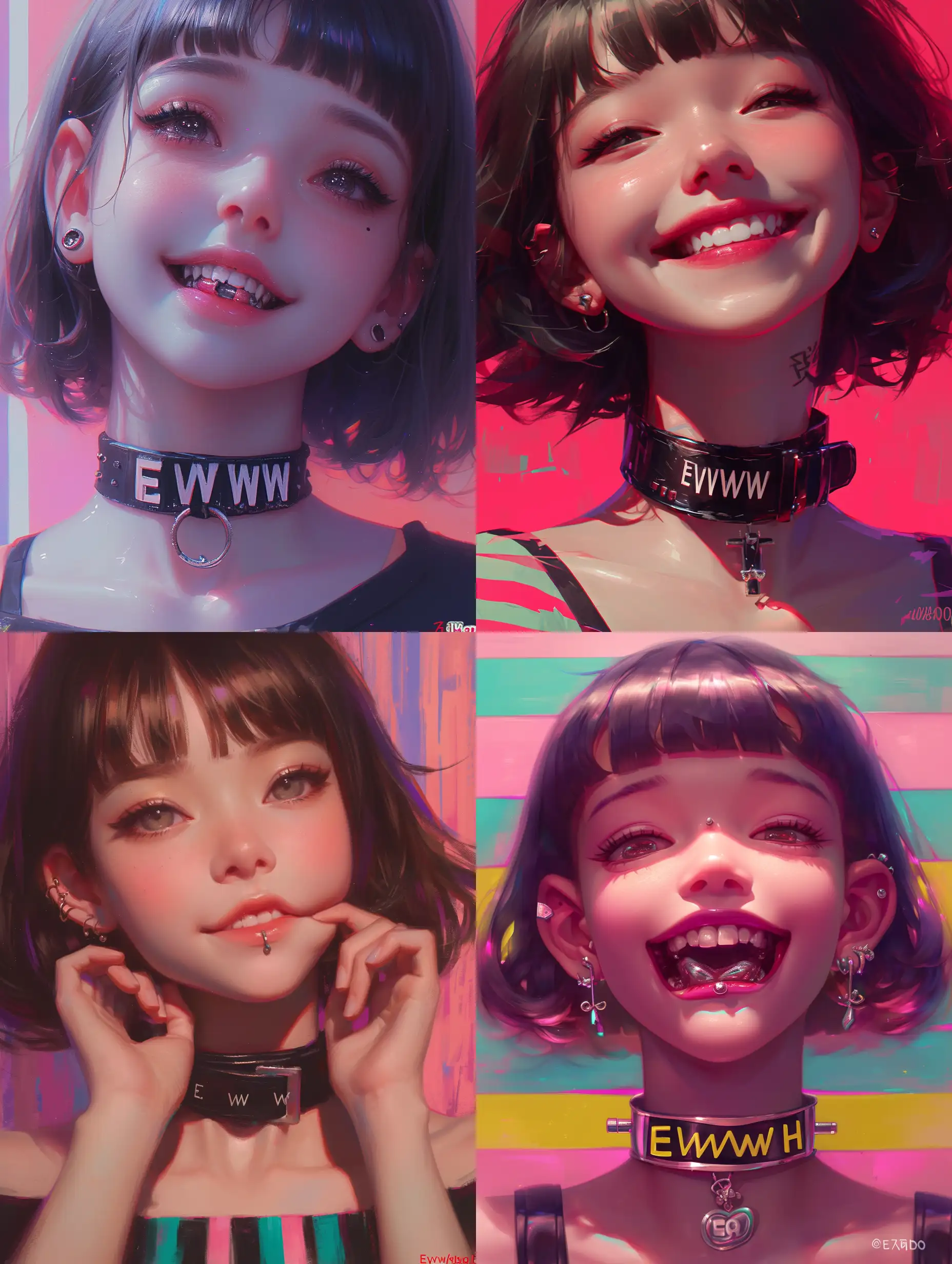 Detailed-Realistic-Portrait-of-Girl-with-Piercing-Collar-and-Dramatic-Smile