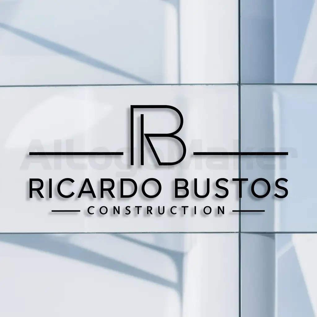 a logo design,with the text "Ricardo Bustos", main symbol:R B,Minimalistic,be used in Construction industry,clear background