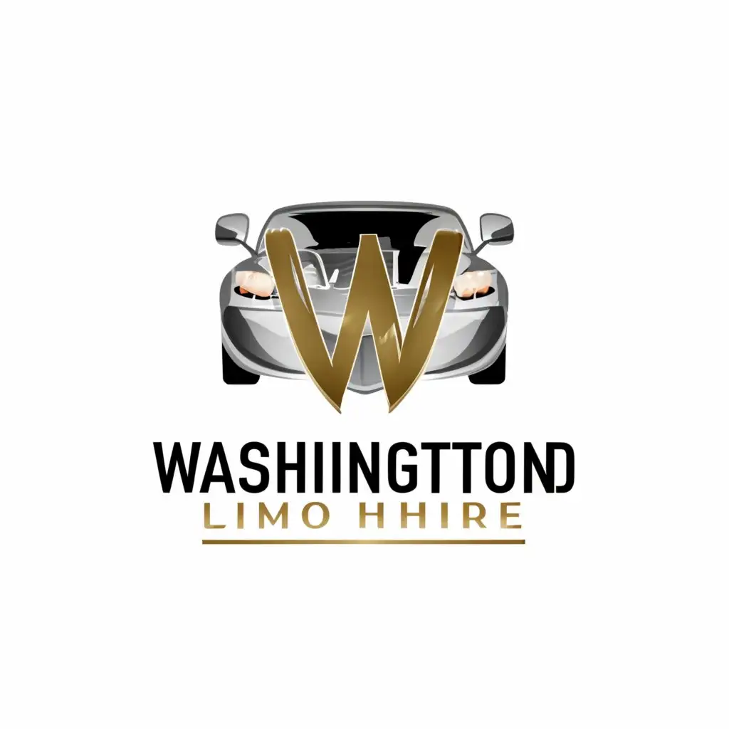 LOGO-Design-For-Washingtond-Limo-Hire-Bold-Text-with-a-Distinctive-Vehicle-Symbol