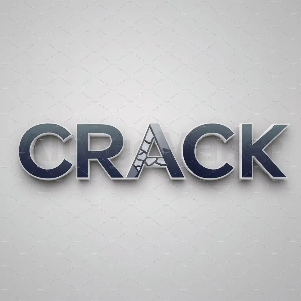 a logo design,with the text "CRACK", main symbol:a cracked shape on the middle letter of the logo name,Moderate,be used in Technology industry,clear background