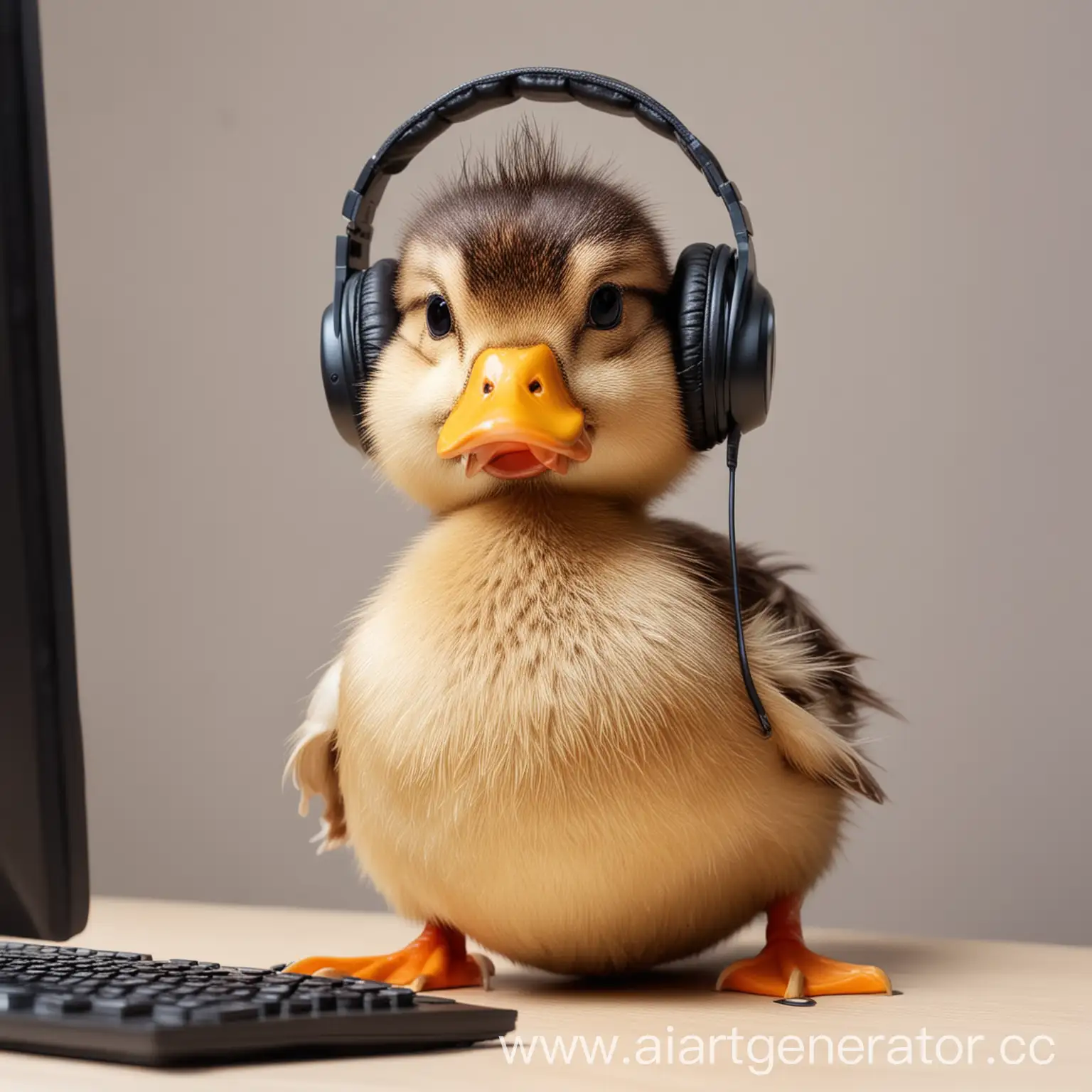 Duck-Wearing-Headphones-Working-in-Call-Center