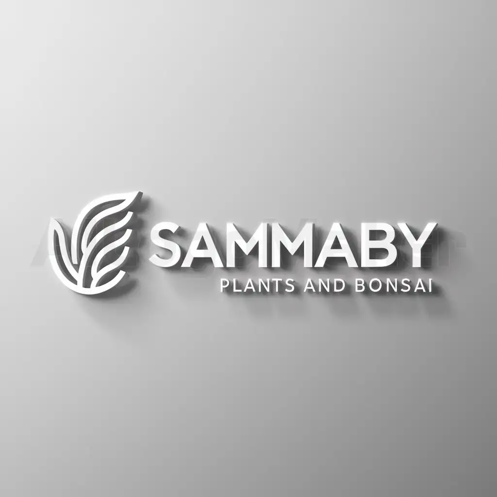 a logo design,with the text "sammaby plants and bonsai", main symbol:sammaby,Moderate,clear background