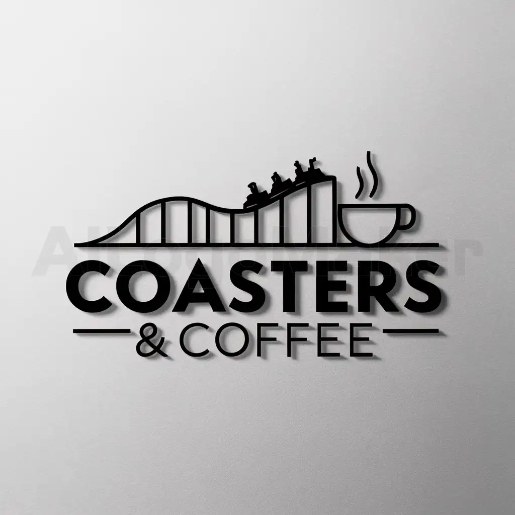 a logo design,with the text 'Coasters & Coffee', main symbol:Roller coaster and coffee,Moderate,be used in Travel industry