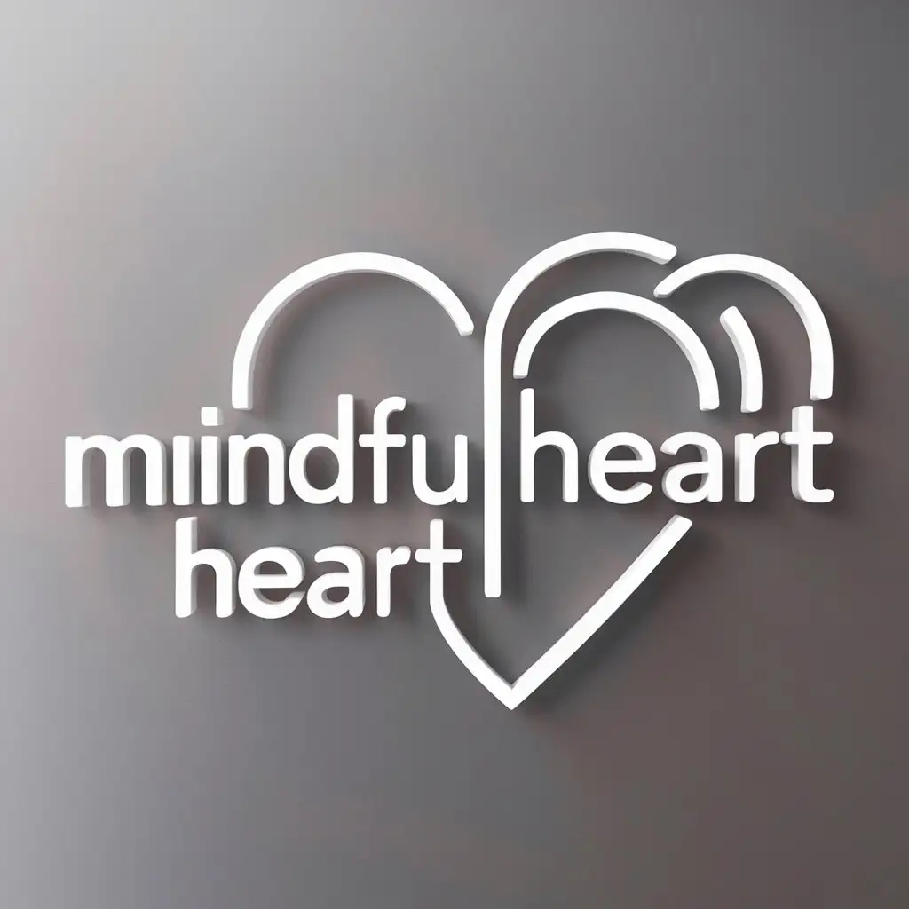 a logo design,with the text "MINDFUL HEART", main symbol:heart,complex,clear background