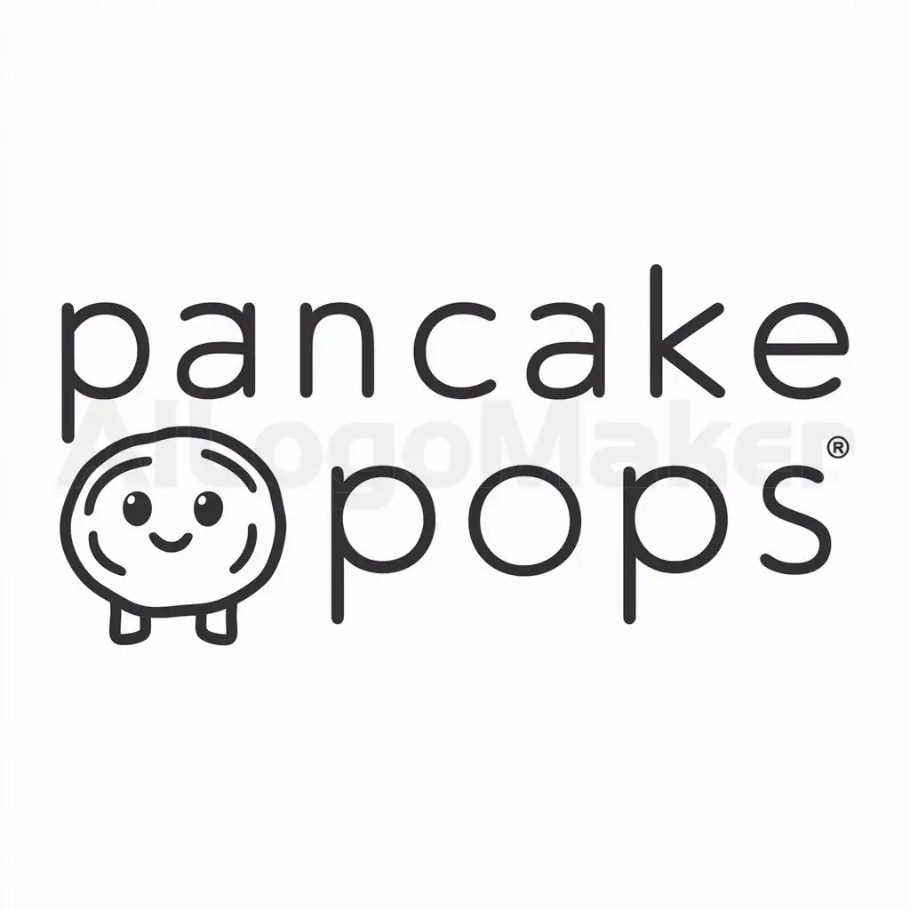 LOGO-Design-for-Pancake-Pops-Cute-Cartoon-Pancake-on-Clear-Background