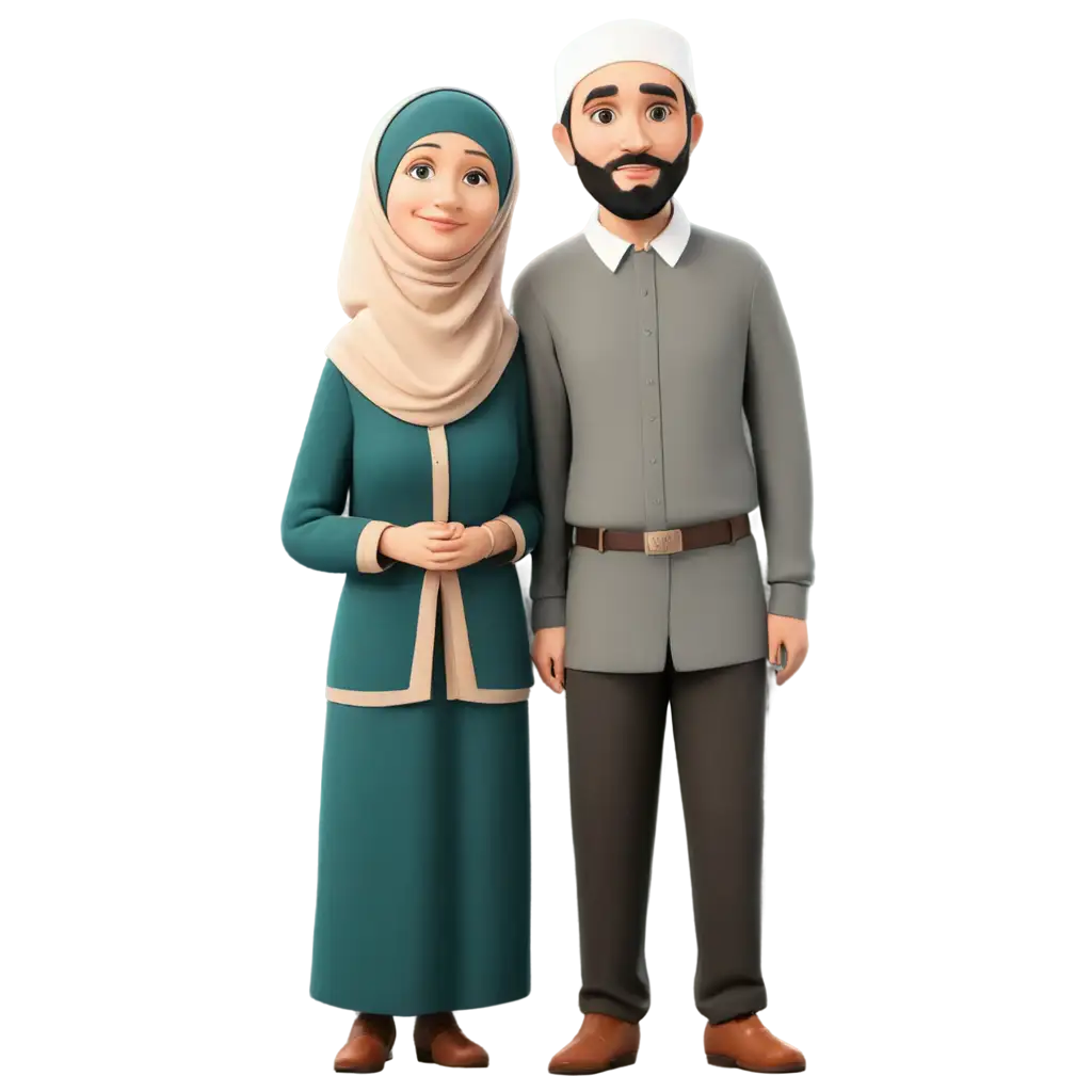 Muslim grand parents cartoon png