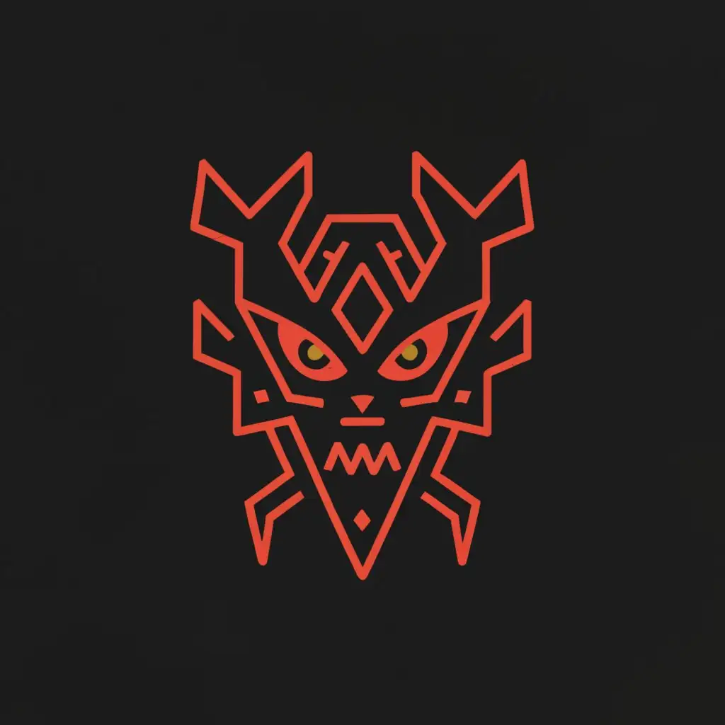 a logo design,with the text "Hell demons", main symbol:$$$$
hellish demon
$$$$
,Minimalistic,clear background