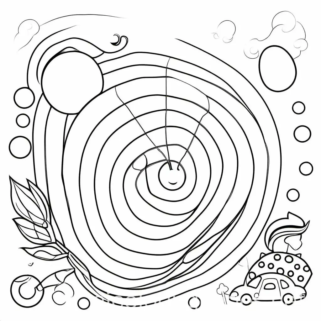 A few simple lines, Coloring Page, black and white, line art, white background, Simplicity, Ample White Space. The background of the coloring page is plain white to make it easy for young children to color within the lines. The outlines of all the subjects are easy to distinguish, making it simple for kids to color without too much difficulty