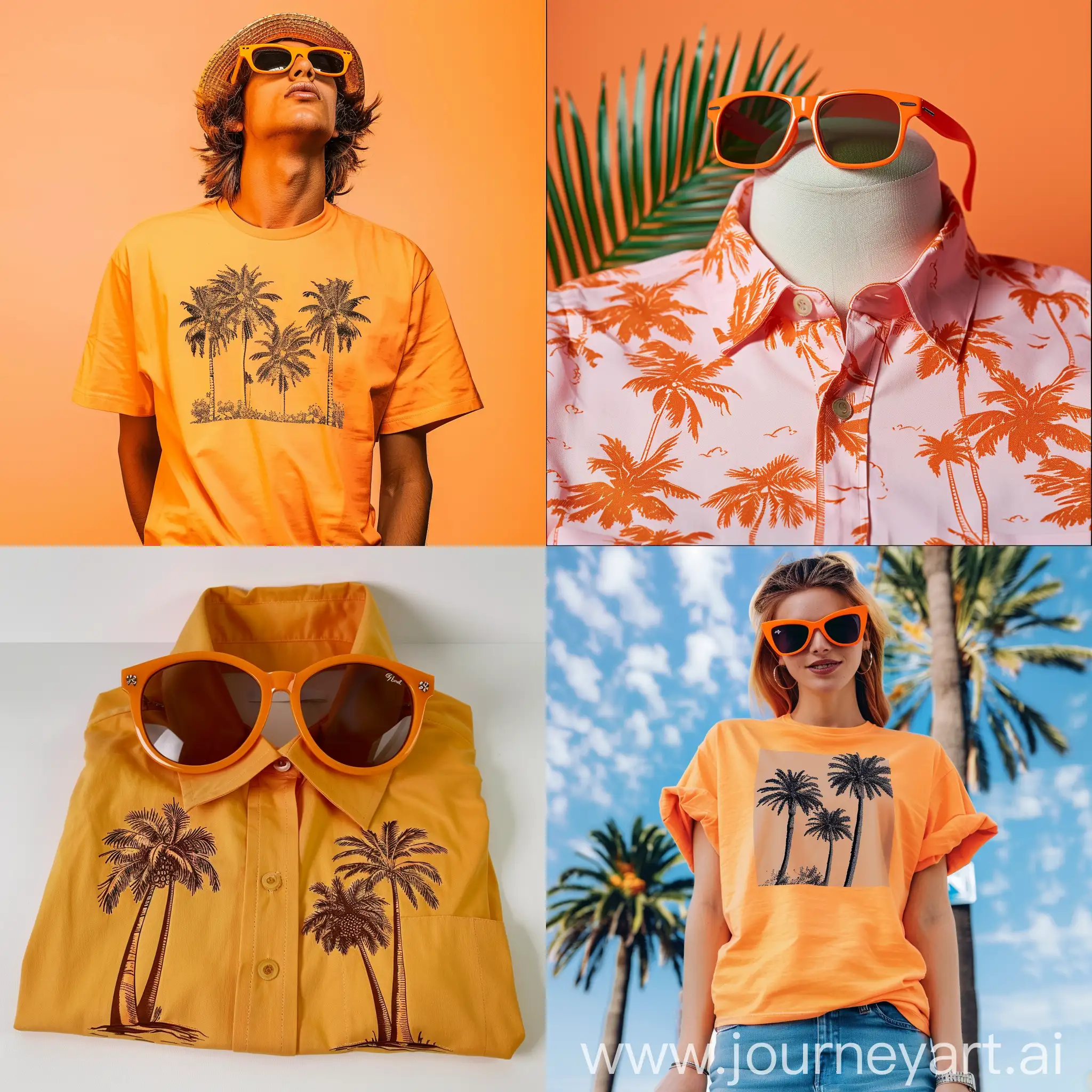 Летний Апельсин в летних очках,и в летней рубашке(с пальмами)