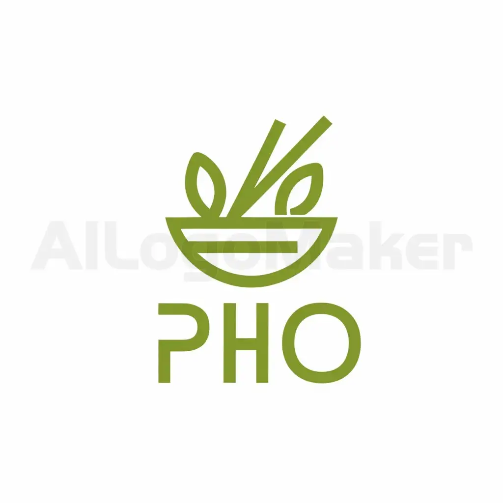 a logo design,with the text 'PHO', main symbol:Lemongrass,Minimalistic, to be used in the Restaurant industry, clear background, black color