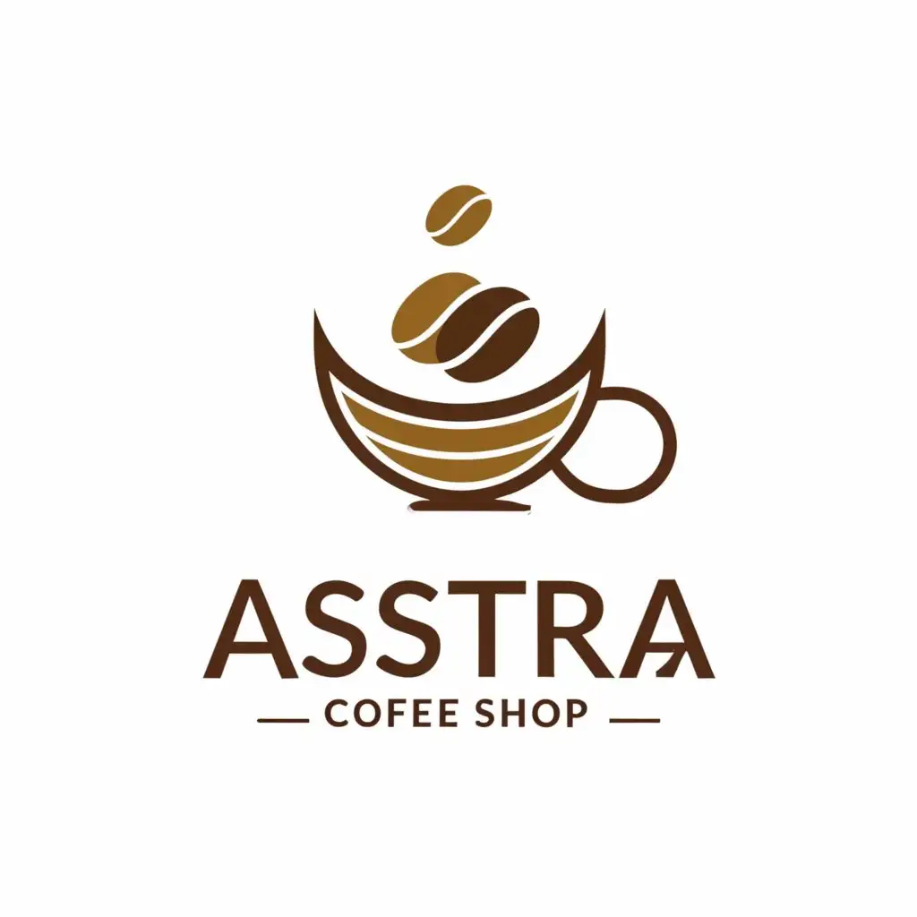 a logo design,with the text "Asstra Coffee Shop", main symbol:Coffee,complex,be used in Café industry,clear background