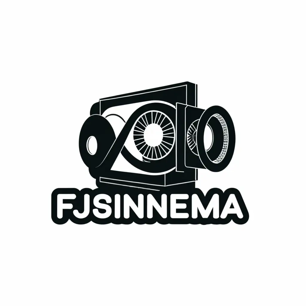 a logo design,with the text "FJSSINEMA", main symbol:Camera,Moderate,be used in Film industry,clear background