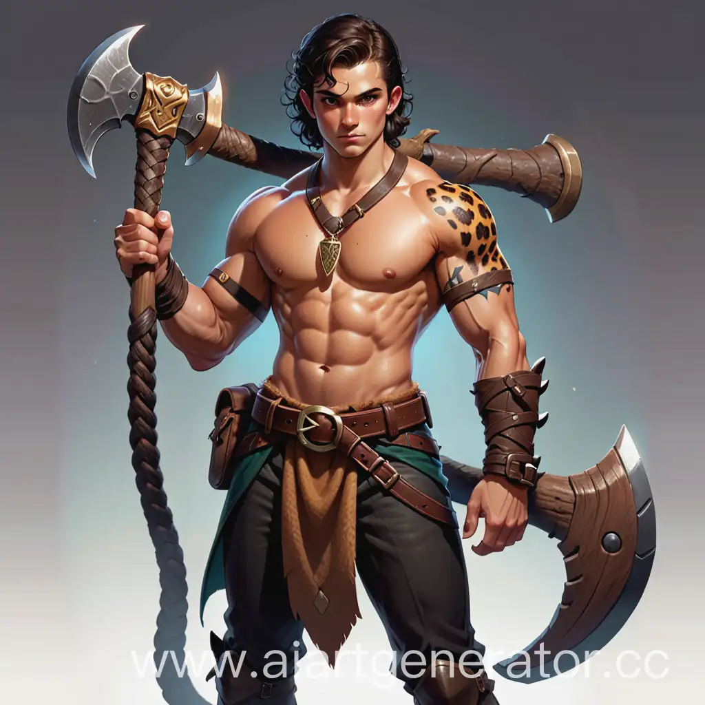 Muscular-DD-Character-Wielding-Axe-and-JaguarSkin-Belt