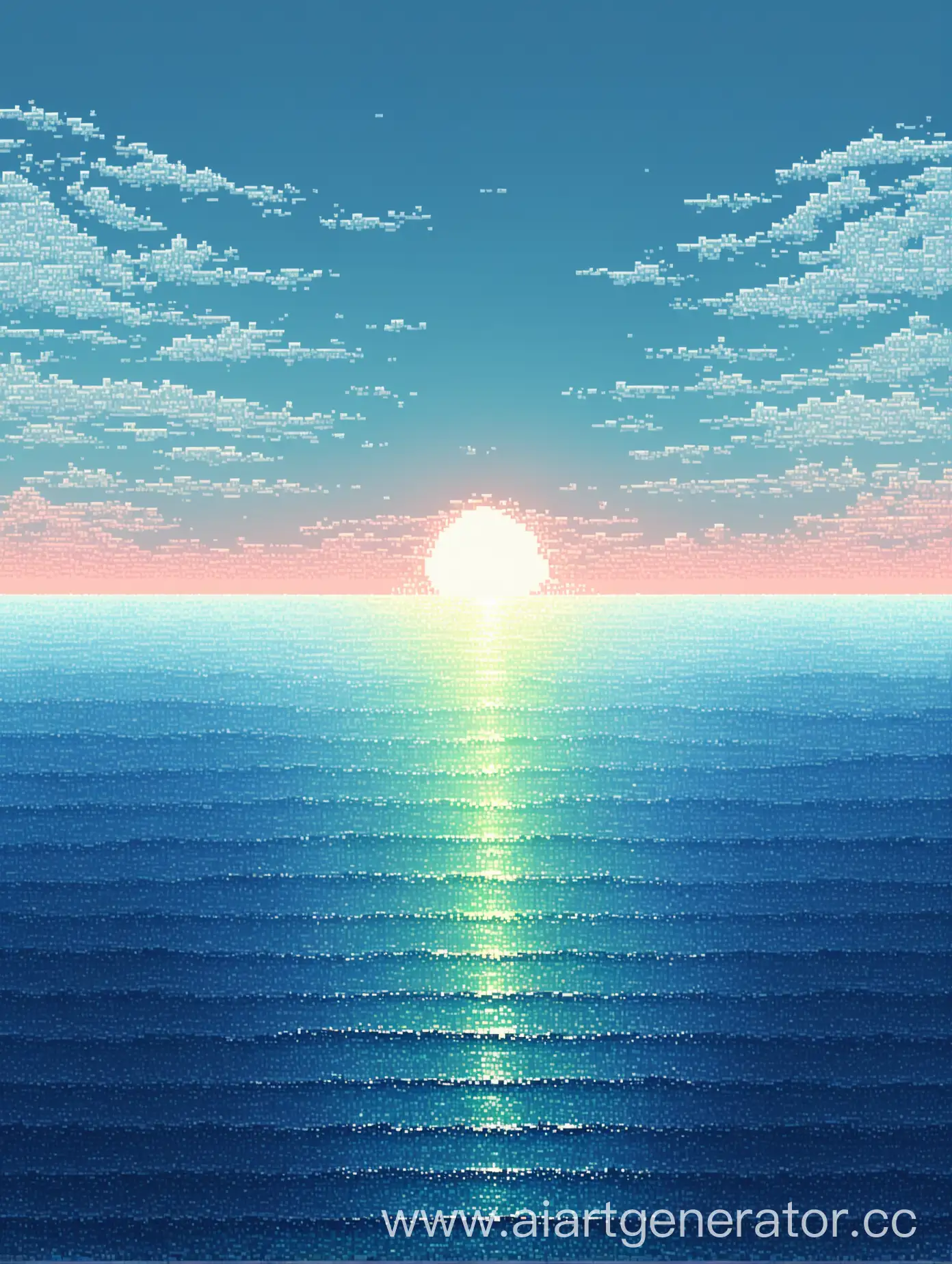 открытый океан пиксельный горизонт

