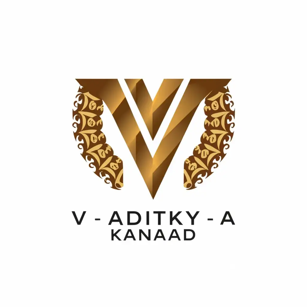 a logo design,with the text "a", main symbol:V ADITYA Kannada,Moderate,be used in Entertainment industry,clear background