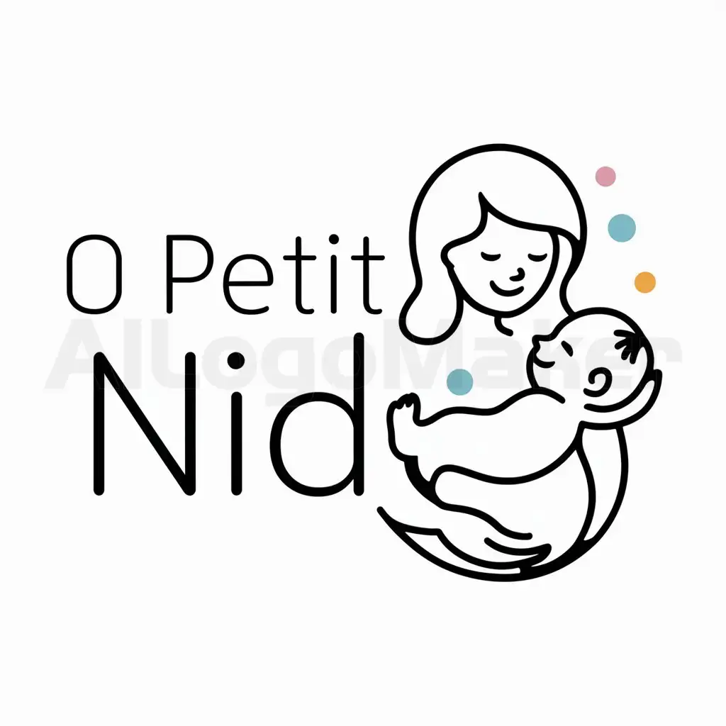 a logo design,with the text "O Petit Nid", main symbol:pregnant woman and baby,Moderate,clear background