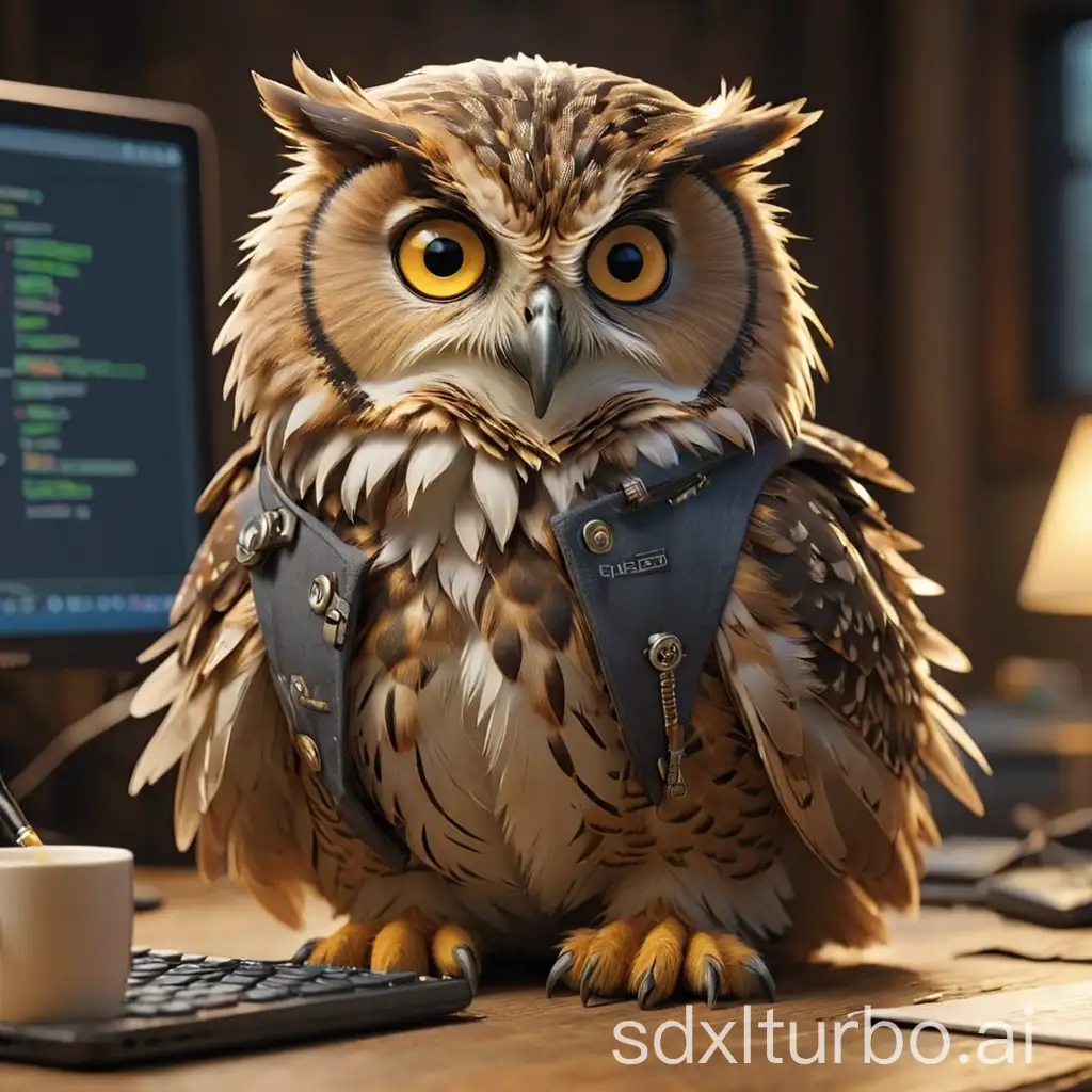 TechSavvy-Owl-Coding-in-the-Digital-Forest