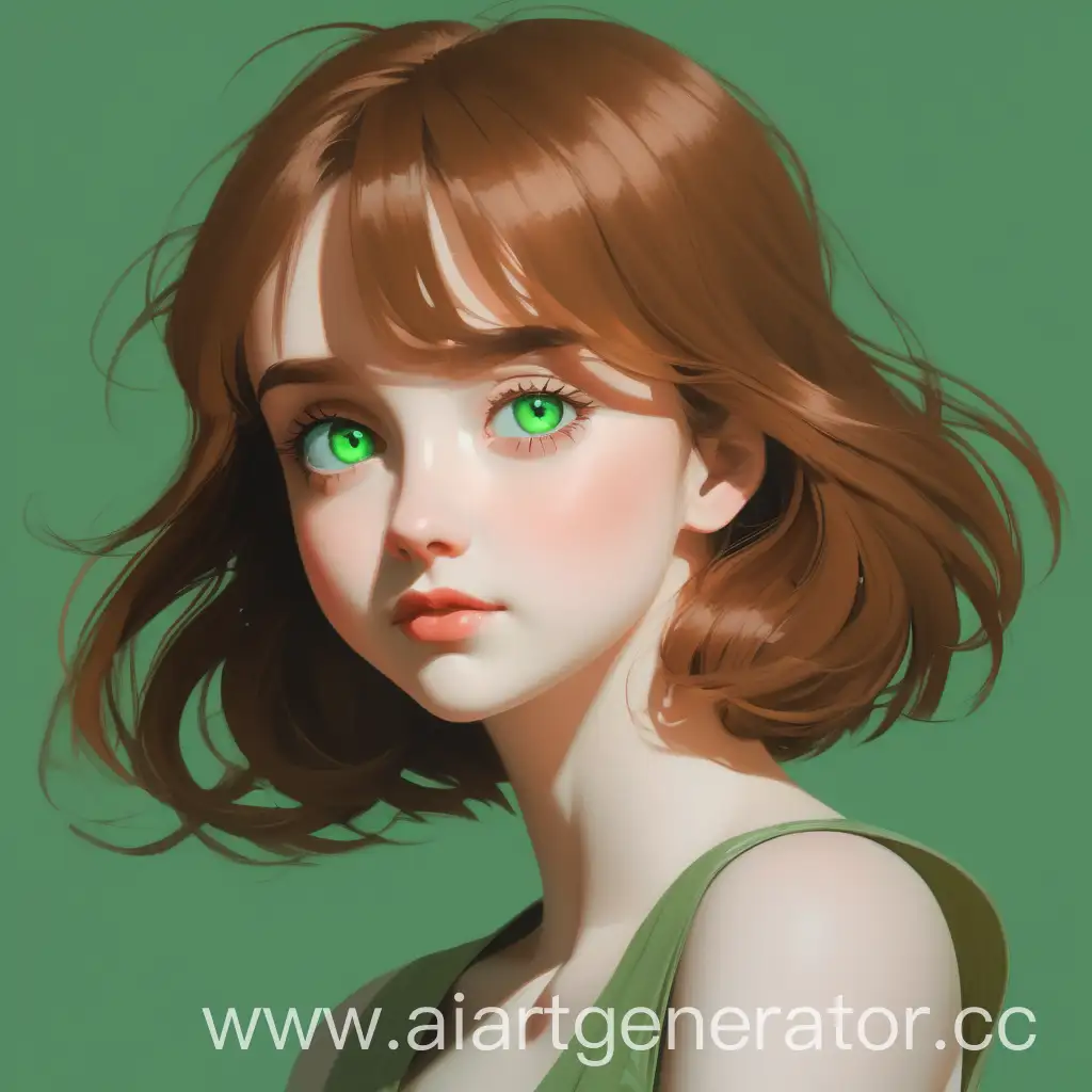 Portrait-of-a-Girl-with-Chestnut-Hair-and-Green-Eyes