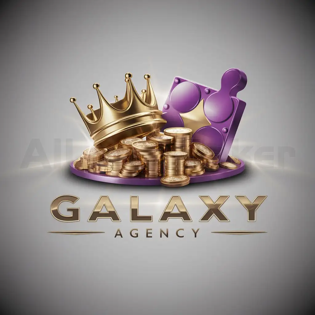 LOGO-Design-For-Galaxy-Agency-Luxury-and-Coins-with-a-Violet-Color-Palette