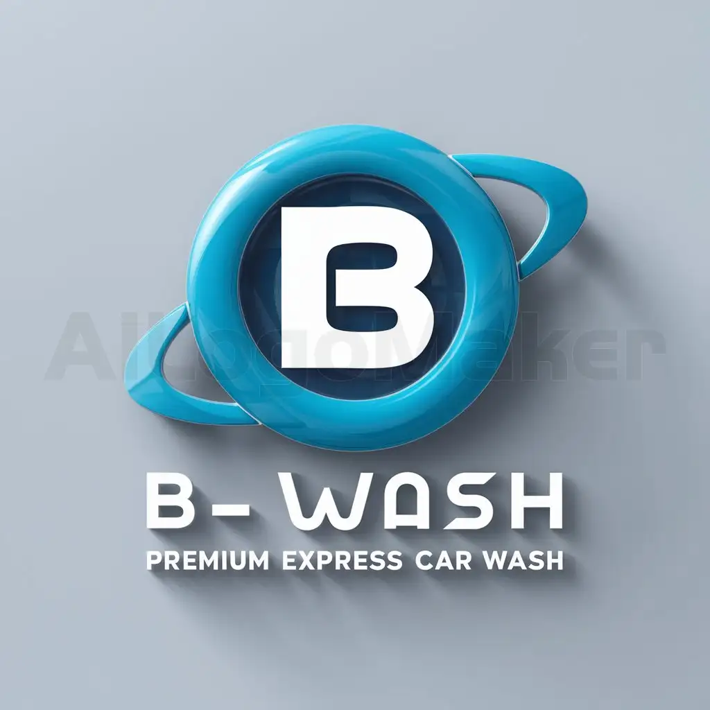  Logo design, text "PREMIUM EXPRESS CAR WASH", main symbol: B-WASH, moderate, clear background