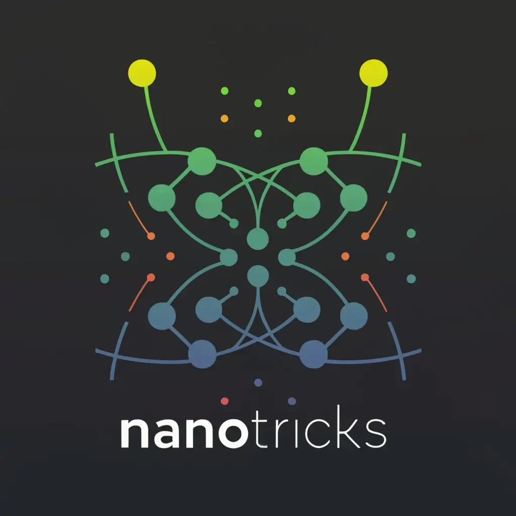 a logo design,with the text "nanoTRICKs", main symbol:build a logo for a scientific project named Nanotricks dealing with the design of polymeric nanometric traps for mitigating cytokines storm,Minimalistic,clear background