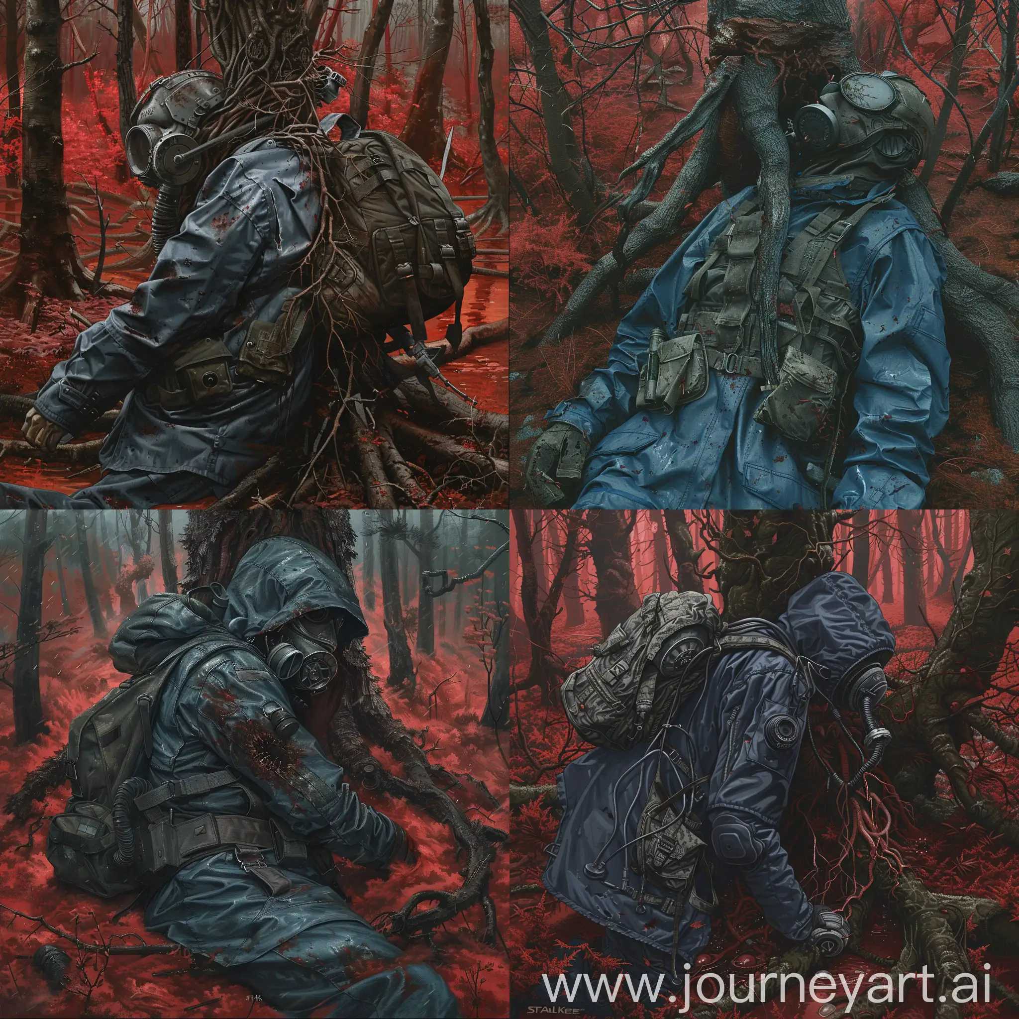 Dead-Mercenary-in-Dark-Blue-Raincoat-STALKER-Fan-Art