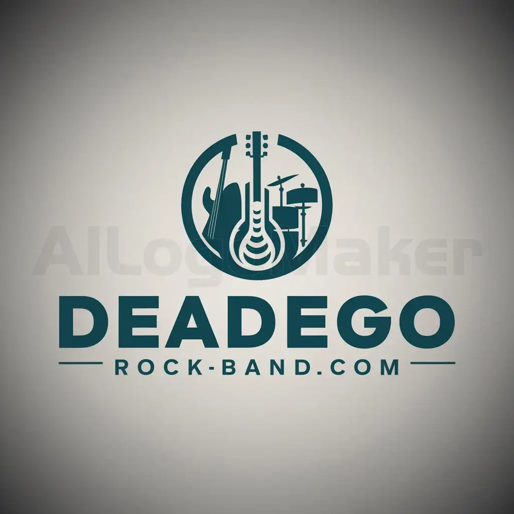 a logo design,with the text "DeadEgoRockBand.com", main symbol:rock band,Moderate,clear background