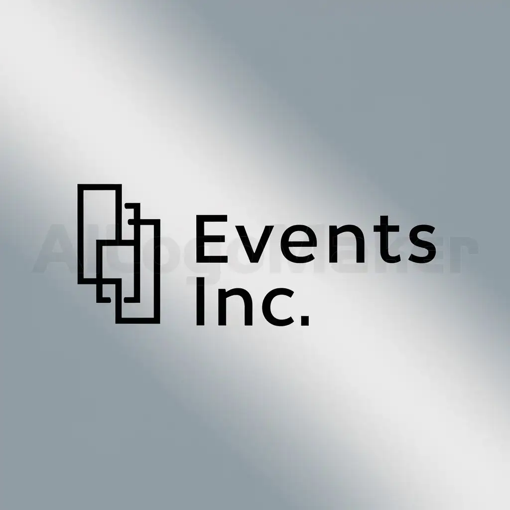 a logo design,with the text "Events Inc", main symbol:Events Inc join rectangle abstract,Moderate,clear background