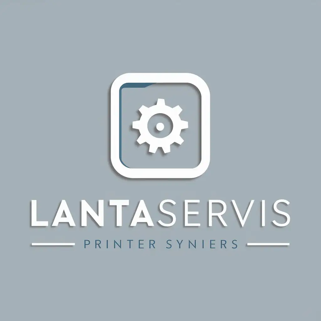generate logo for company 'LantaService', it's related to printers, in white-blue color scheme, logo for application