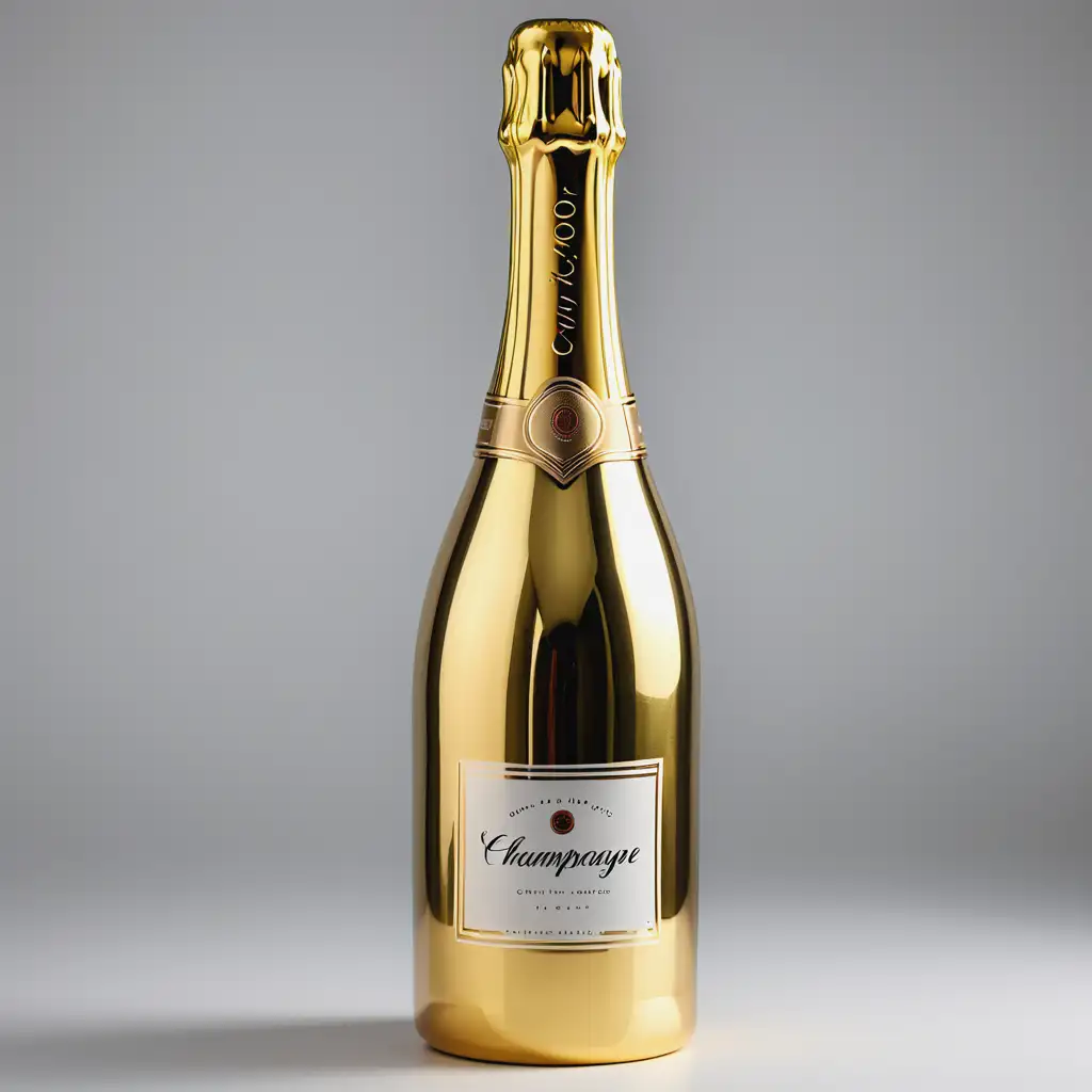 Celebratory Golden Champagne Bottle on Luxurious Background