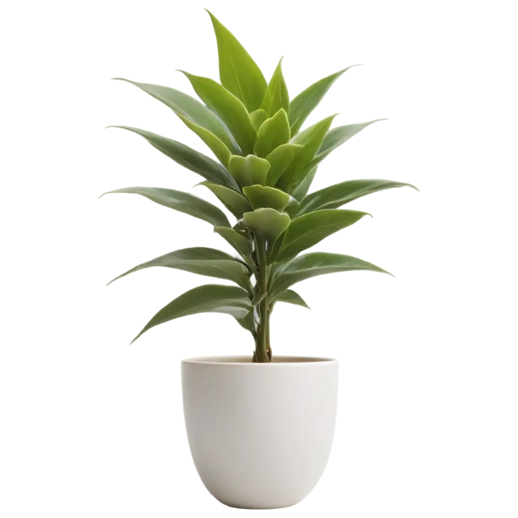 Minimalist-White-Pot-with-Ornamental-Plant-PNG-Image
