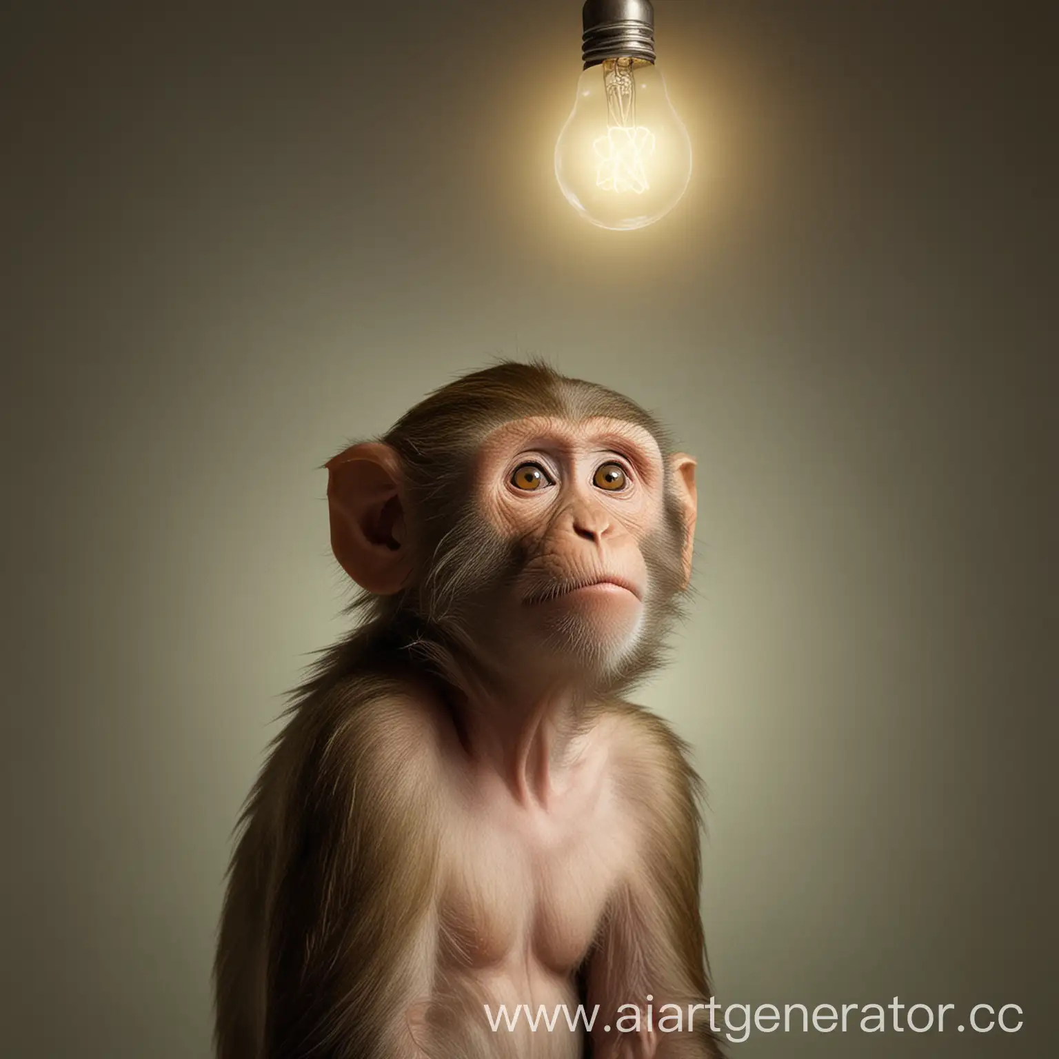 Clever-Monkey-with-Bright-Idea-Under-Light-Bulb